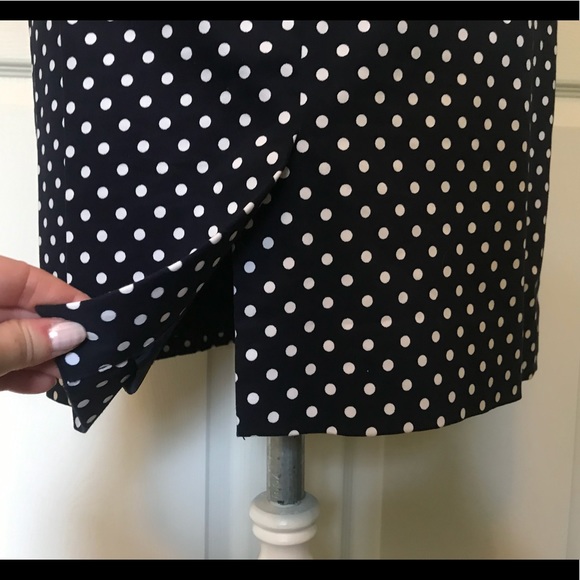 😍GORGEOUS Tahari Navy Blue Polka Dot Dress - Picture 8 of 8